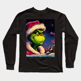 Whimsical Holidays: Grinch-Inspired Artwork and Festive Delights Long Sleeve T-Shirt